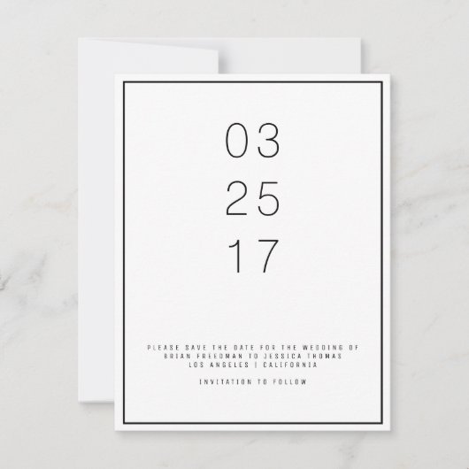 Modern Unica Save the Date Card (Vorderseite)