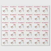 Modern Unicorn Glitzer Snowflakes Frohe Weihnachte Geschenkpapier (Flach)