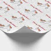 Modern Unicorn Glitzer Snowflakes Frohe Weihnachte Geschenkpapier (Ecke)