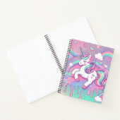 Modern Unicorn Rosa Gold Stars Notebook Notizblock (Innenseite)