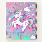 Modern Unicorn Rosa Gold Stars Notebook Notizblock (Rückseite)