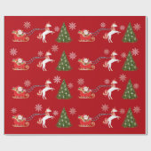 Modern Unicorn Santa Snowflakes Weihnachten Geschenkpapier (Flach)