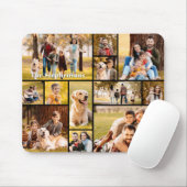 Modern Unique 12 Foto Collage Name Mousepad (Mit Mouse)