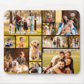 Modern Unique 12 Foto Collage Name Mousepad (Vorne)