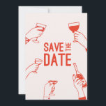 Modern unique bold funky red Save the Date Wedding Einladung<br><div class="desc">This unique colorful Save the Date Invitation template features a modern aesthetic,  perfect for those who want to have an amazing wedding invitation.</div>