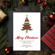 Modern Unique Christmas Tree Greeting Printable