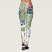 Modern Unique Design World Maps USA Traveller Leggings (Rückseite)