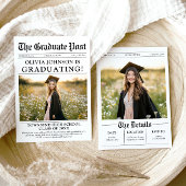 Modern Unique Fun Foto Newspaper Abschluss Einladung