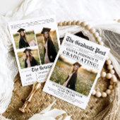 Modern Unique Fun Foto Newspaper Abschluss Einladung