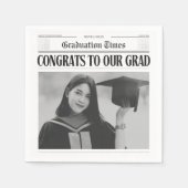 Modern unique funny photo newspaper graduation serviette (Vorderseite)