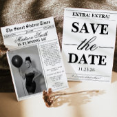 Modern Unique Newspaper Photo Sweet 16 Einladung