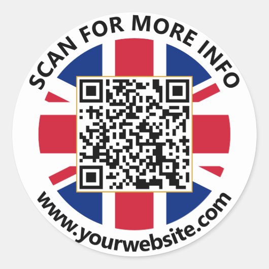 Modern United Kingdom QR Code Aufkleber Britische (Vorderseite)