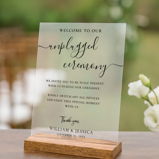 Modern Unplugged Ceremony Wedding Acrylschild