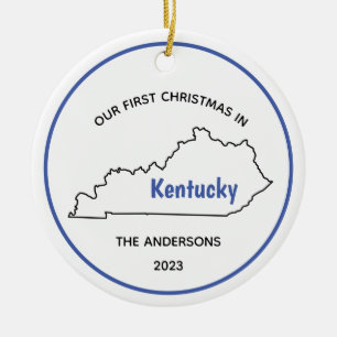 Modern Unser 1. Weihnachten in Kentucky Keramik Ornament
