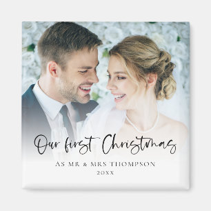 Modern Unser erstes Weihnachten als Herr und Frau  Magnet