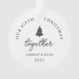 Modern Unser Weihnachten zusammen Paare Jahrestag Ornament