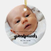 Modern Unsere ersten Weihnachten als Großeltern Keramik Ornament (Vorne)