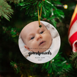 Modern Unsere ersten Weihnachten als Großeltern Keramik Ornament