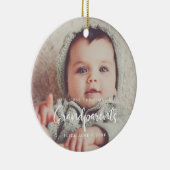 Modern Unsere ersten Weihnachten als Großeltern Keramik Ornament (Rechts)