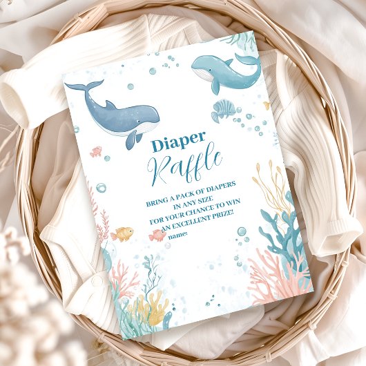 Modern unter dem Meer neutraler Diapper Raffle Begleitkarte