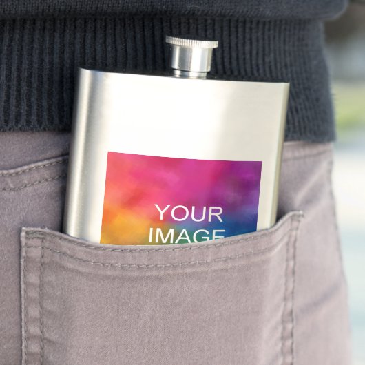 Modern Upload Foto Image oder Logo Best Vater Flachmann (Beispiel)