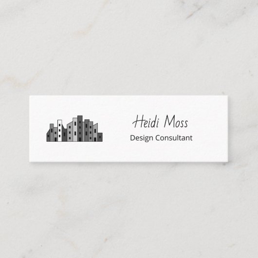 Modern Urban Design Consultant QR code Mini Visitenkarte (Vorderseite)