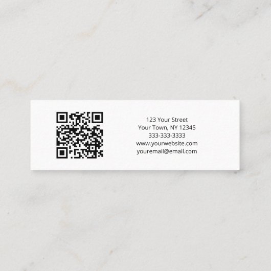 Modern Urban Design Consultant QR code Mini Visitenkarte (Rückseite)