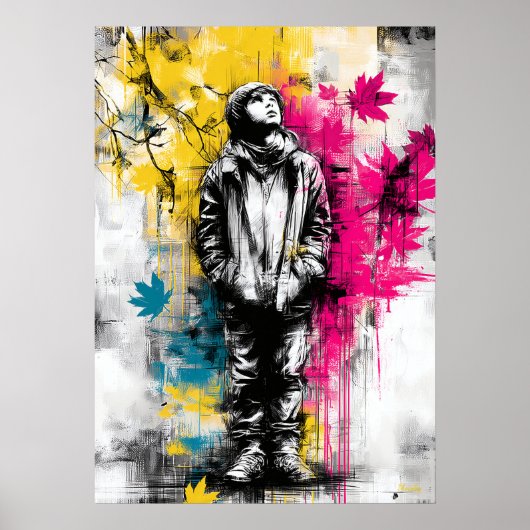 Modern Urban Emotional Portrait Contemporary Art Poster (Vorne)