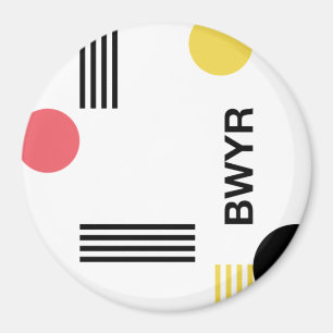 Modern, urban graphic with typography and shapes magnet