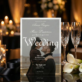 Modern Urban Minimalist Photo Overlay Calligraphy Einladung