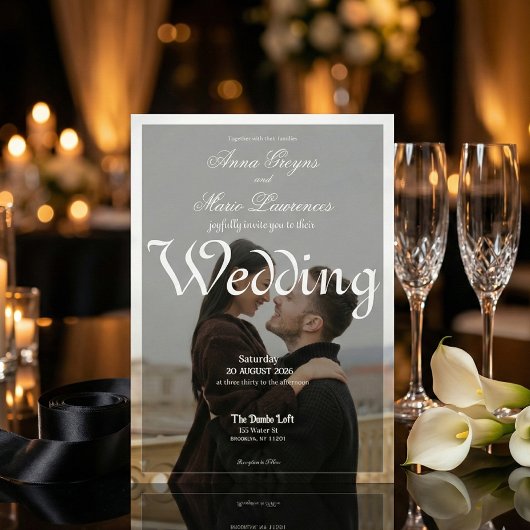 Modern Urban Minimalist Photo Overlay Calligraphy Einladung