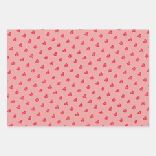 Modern Urban Red Hearts Pattern Geschenkpapier Set (Vorderseite 2)
