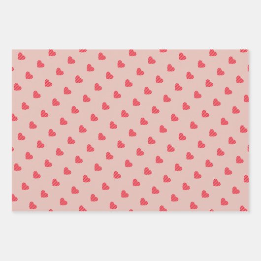 Modern Urban Red Hearts Pattern Geschenkpapier Set (Vorderseite)