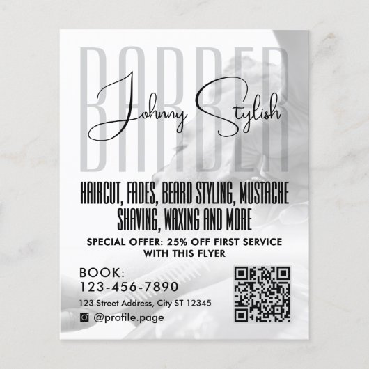 Modern urban style barber shop Flyer (Vorne)