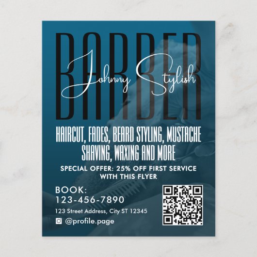 Modern urban style barber shop Flyer (Vorne)
