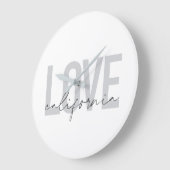 Modern, urban, trendy, cool design Love California Große Wanduhr (Winkel)