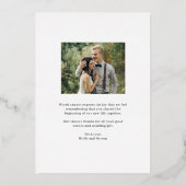 Modern Ursprüngliches REAL FOIL Foto Danke Karte (Rückseite)