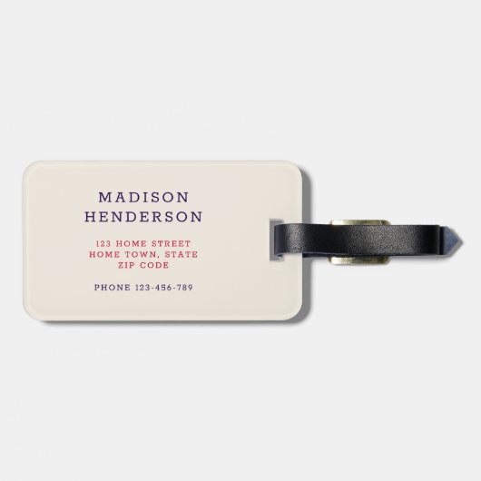 Modern USA Flag Monogram M Gepäckanhänger (Rückseite horizontal)