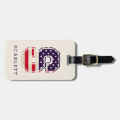 Modern USA Flag Monogram S Gepäckanhänger (Vorderseite horizontal)