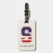 Modern USA Flag Monogram S Gepäckanhänger (Vorderseite vertikal)