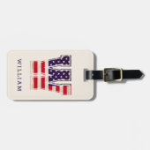 Modern USA Flag Monogram W Gepäckanhänger (Vorderseite horizontal)