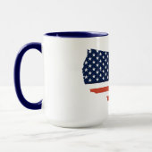 Modern USA Map Outline - American Pride White Mug Tasse (Links)