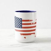 Modern USA Map Outline - American Pride White Mug Tasse (Zentrum)