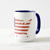 Modern USA Map Outline - American Pride White Mug Tasse (VorderseiteRechts)