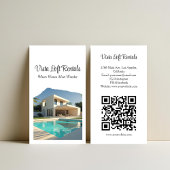 Modern Vacation Rental Guest House Photo QR Code Visitenkarte