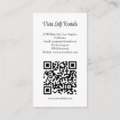 Modern Vacation Rental Guest House Photo QR Code Visitenkarte (Rückseite)