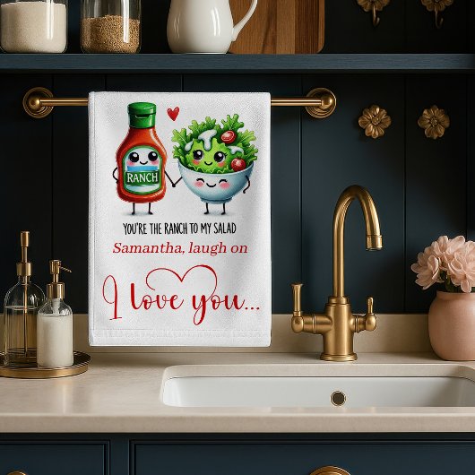 Modern Valentine Funny Food Kitchen Towel Geschirrtuch
