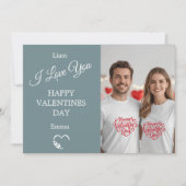 Modern Valentine’s Day Photo Card – Slate Gray Dankeskarte (Vorderseite)