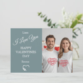 Modern Valentine’s Day Photo Card – Slate Gray Dankeskarte