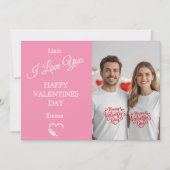 Modern Valentine’s Day Photo Card – Soft Coral Dankeskarte (Vorderseite)